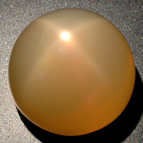 Star Moonstone Gemstone in 16.3 mm Size for Sale, Star Moonstone Stone in Orange Cream Color