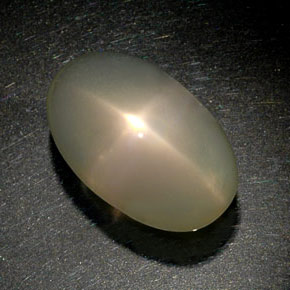 34.39 ct Cream Star Moonstone Stone, Natural Star Moonstone in Oval Cabochon Shape for Sale