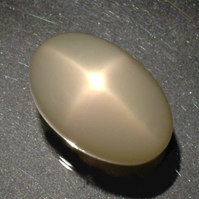 34.17 ct Cream Star Moonstone Gemstone, Star Moonstone Gem in Oval Cabochon Shape for Sale.