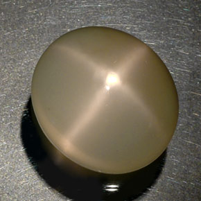 34.77 ct Cream Star Moonstone Gemstone, Star Moonstone Gem in Oval Cabochon Shape for Sale.