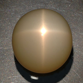 87.90 ct Cream Star Moonstone Stone, Natural Star Moonstone in Oval Cabochon Shape for Sale