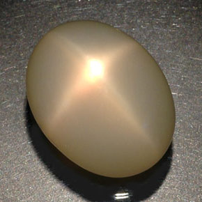 56.38 ct Cream Star Moonstone Stone, Natural Star Moonstone in Oval Cabochon Shape for Sale