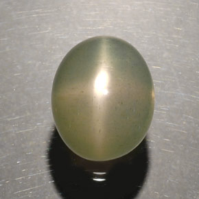 5.17 ct Green Star Moonstone Stone, Natural Star Moonstone in Oval Cabochon Shape for Sale