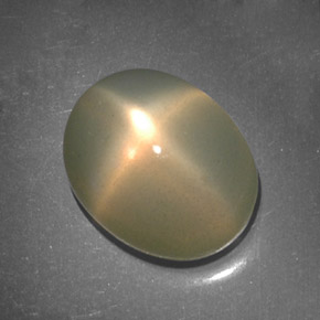 5.11 ct Cream Star Moonstone Gemstone, Star Moonstone Gem in Oval Cabochon Shape for Sale.