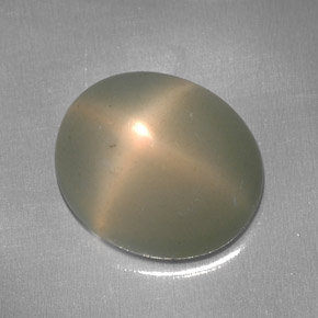 5.95 ct Cream Star Moonstone Gemstone, Star Moonstone Gem in Oval Cabochon Shape for Sale.