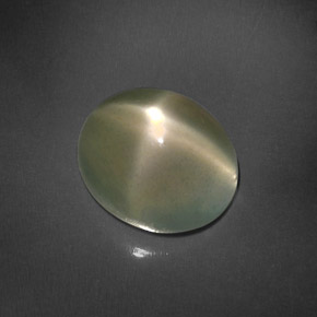 4.89 ct Green Star Moonstone Stone, Natural Star Moonstone in Oval Cabochon Shape for Sale