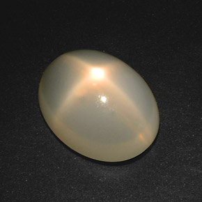 18.57 ct Cream Star Moonstone Gemstone, Star Moonstone Gem in Oval Cabochon Shape for Sale.