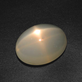 18.57 ct Cream Star Moonstone Stone, Natural Star Moonstone in Oval Cabochon Shape for Sale