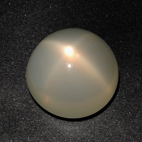 12.96 ct Cream Star Moonstone Gemstone, Star Moonstone Gem in Round Cabochon Shape for Sale.