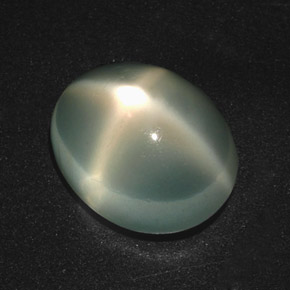 7.22 ct Green Star Moonstone Stone, Natural Star Moonstone in Oval Cabochon Shape for Sale