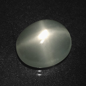 5.04 ct Green Star Moonstone Stone, Natural Star Moonstone in Oval Cabochon Shape for Sale