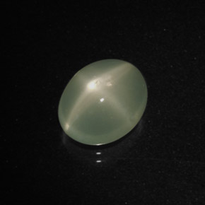 3.58 ct Green Star Moonstone Gemstone, Star Moonstone Gem in Oval Cabochon Shape for Sale.