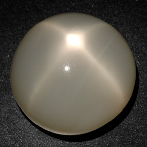 25.57 ct Cream Star Moonstone Gemstone, Star Moonstone Gem in Round Cabochon Shape for Sale.