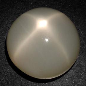 25.57 ct Cream Star Moonstone Stone, Natural Star Moonstone in Round Cabochon Shape for Sale