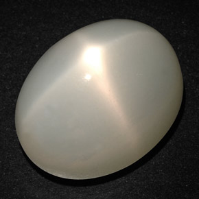 27.18 ct Cream Star Moonstone Gemstone, Star Moonstone Gem in Oval Cabochon Shape for Sale.