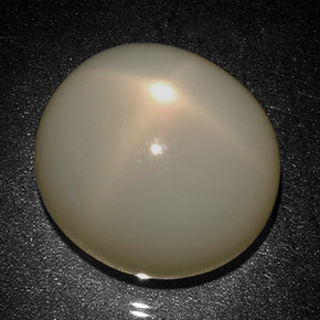 31.27 ct Cream Star Moonstone Gemstone, Star Moonstone Gem in Oval Cabochon Shape for Sale.