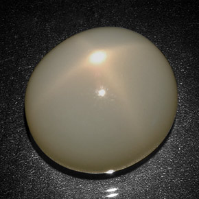 31.27 ct Cream Star Moonstone Stone, Natural Star Moonstone in Oval Cabochon Shape for Sale