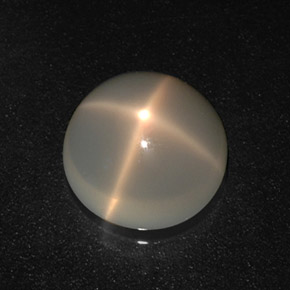 3.04 ct Cream Star Moonstone Gemstone, Star Moonstone Gem in Round Cabochon Shape for Sale.