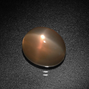 4.98 ct Orange Star Moonstone Stone, Natural Star Moonstone in Oval Cabochon Shape for Sale