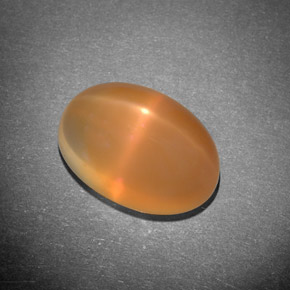 7.96 ct Orange Star Moonstone Stone, Natural Star Moonstone in Oval Cabochon Shape for Sale