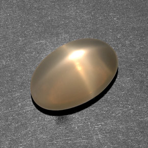 7.38 ct Cream Star Moonstone Stone, Natural Star Moonstone in Oval Cabochon Shape for Sale