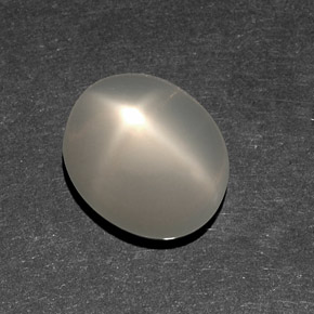 6.82 ct White Star Moonstone Gemstone, Star Moonstone Gem in Oval Cabochon Shape for Sale.