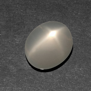 6.82 ct White Star Moonstone Stone, Natural Star Moonstone in Oval Cabochon Shape for Sale