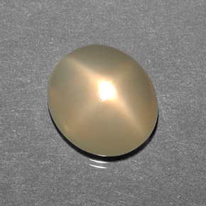 8.52 ct Cream Star Moonstone Stone, Natural Star Moonstone in Oval Cabochon Shape for Sale