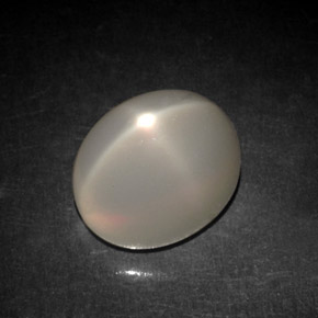 6.64 ct White Star Moonstone Stone, Natural Star Moonstone in Oval Cabochon Shape for Sale