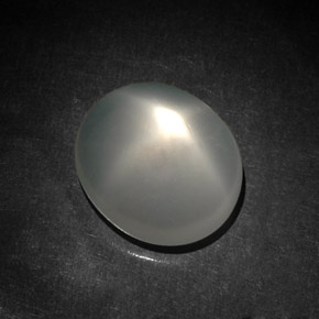 5.87 ct White Star Moonstone Gemstone, Star Moonstone Gem in Oval Cabochon Shape for Sale.