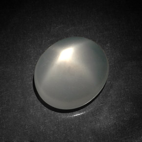 5.87 ct White Star Moonstone Stone, Natural Star Moonstone in Oval Cabochon Shape for Sale