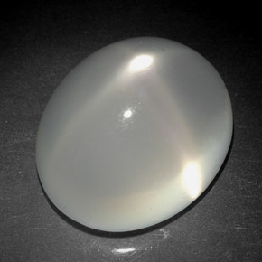 6.08 ct White Star Moonstone Stone, Natural Star Moonstone in Oval Cabochon Shape for Sale