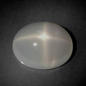 5.60 ct White Star Moonstone Gemstone, Star Moonstone Gem in Oval Cabochon Shape for Sale.