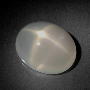 5.60 ct White Star Moonstone Stone, Natural Star Moonstone in Oval Cabochon Shape for Sale