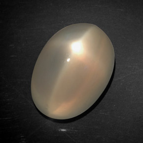 7.21 ct Cream Star Moonstone Stone, Natural Star Moonstone in Oval Cabochon Shape for Sale