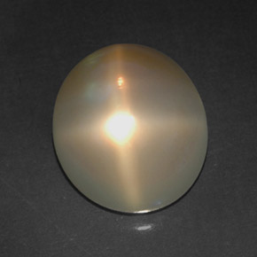 4.91 ct Cream Star Moonstone Gemstone, Star Moonstone Gem in Oval Cabochon Shape for Sale.