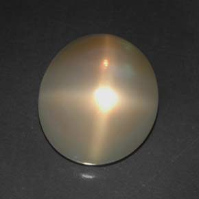 4.91 ct Cream Star Moonstone Stone, Natural Star Moonstone in Oval Cabochon Shape for Sale