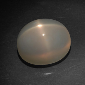 7.21 ct Cream Star Moonstone Stone, Natural Star Moonstone in Oval Cabochon Shape for Sale