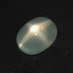 3.27 ct Green Star Moonstone Gemstone, Star Moonstone Gem in Oval Cabochon Shape for Sale.