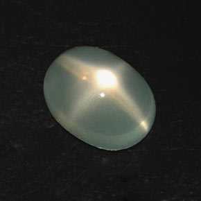 3.27 ct Green Star Moonstone Stone, Natural Star Moonstone in Oval Cabochon Shape for Sale