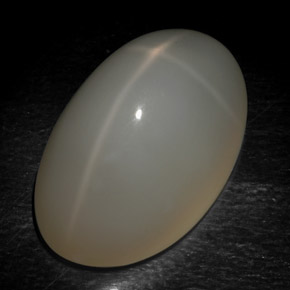 18.99 ct White Star Moonstone Gemstone, Star Moonstone Gem in Oval Cabochon Shape for Sale.