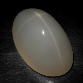 18.99 ct White Star Moonstone Stone, Natural Star Moonstone in Oval Cabochon Shape for Sale