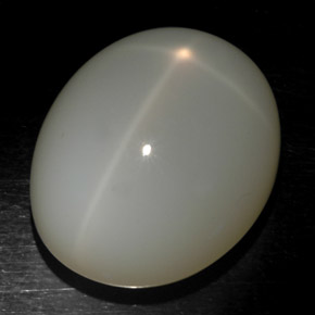 21.71 ct White Star Moonstone Gemstone, Star Moonstone Gem in Oval Cabochon Shape for Sale.