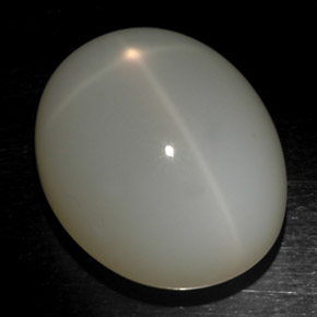 21.71 ct White Star Moonstone Stone, Natural Star Moonstone in Oval Cabochon Shape for Sale
