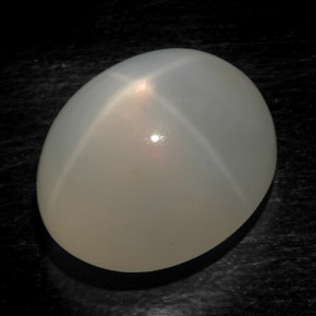 17.54 ct White Star Moonstone Stone, Natural Star Moonstone in Oval Cabochon Shape for Sale