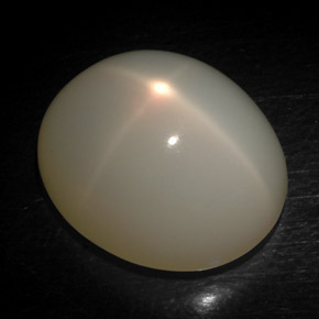 16.96 ct White Star Moonstone Stone, Natural Star Moonstone in Oval Cabochon Shape for Sale
