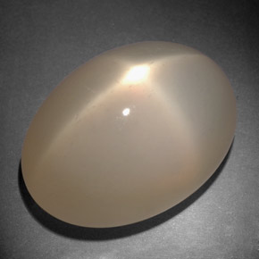 28.08 ct Cream Star Moonstone Stone, Natural Star Moonstone in Oval Cabochon Shape for Sale