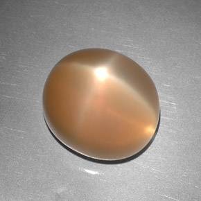 8.66 ct Orange Star Moonstone Stone, Natural Star Moonstone in Oval Cabochon Shape for Sale