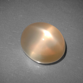 6.83 ct Orange Star Moonstone Stone, Natural Star Moonstone in Oval Cabochon Shape for Sale
