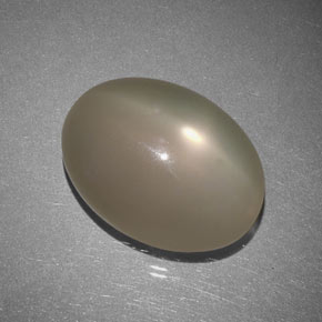 21.17 ct Gray Star Moonstone Stone, Natural Star Moonstone in Oval Cabochon Shape for Sale
